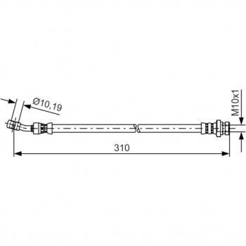 Tubo de freno BOSCH 1 987 481 416 - Latiguillo de freno flexible, fabricado en materiales de alta calidad, resistencia a la corrosión, compatible con sistemas de frenos hidráulicos, longitud óptima