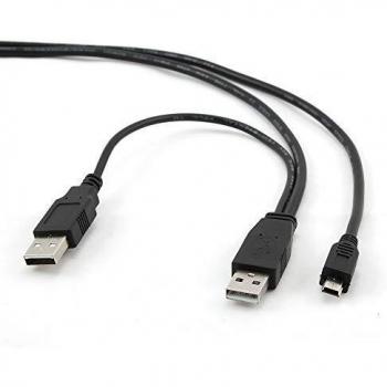 Gembird 3ft Dual USB 2.0 A to Mini-USB B Cable for Extra Power Supply