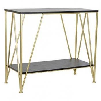 Consola DKD Home Decor Negro Dorado Madera Metal 81,5 x 36 x 71,5 cm