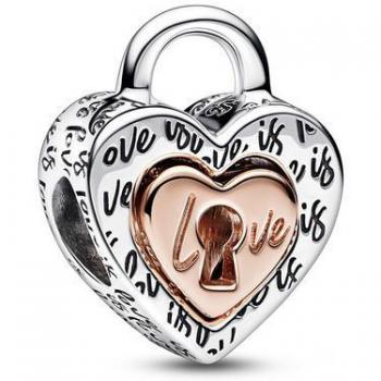 Charm Pandora Candado Corazón Divisible en Dos Tonos 782505C00