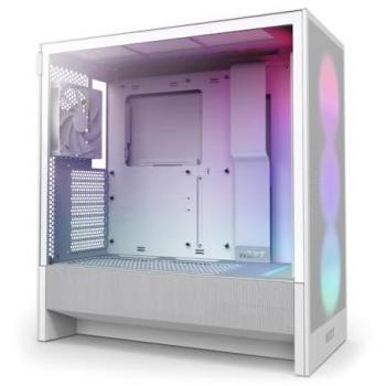 NZXT H5 Flow RGB 2024 - Caja Midi Tower ATX Blanca con Ventana Templada y Alto Flujo de Aire