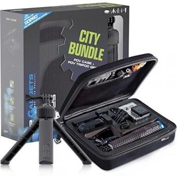 Sp Gadgets City Bundle - Maleta de protección y un trípode para Fijar GoPro, Negro