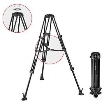 Trípode de vídeo Manfrotto TWIN en aluminio con estabilizador central para semiesfera 100/75mm