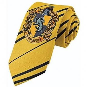 Corbata Infantil Harry Potter Hufflepuff - Edición Clásica - Licencia Oficial - Amarillo y Negro - Poliéster