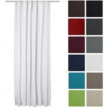 Beautissu® Cortina Térmica Amelie con trabillas correderas - 140x245 cm Blanco - Aislante Universal - Diversos Colores