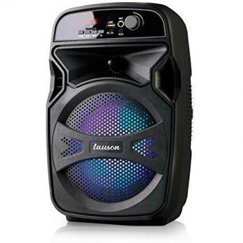 Lauson LLX34 Altavoz Portátil Función de Karaoke | Bluetooth Speaker con Lector USB/SD para MP3 | Altavoz Bluetooth con Luces RGB Multicolores | Batería Recargable con 6 hr autonomía | Radio Integrada