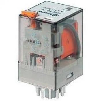 Relé industrial Finder 60.12.9, 12V DC, 2 contactos de 10A, base octal