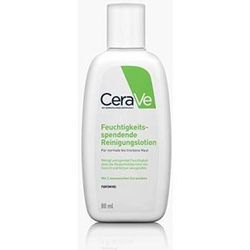 CeraVe Loción limpiadora hidratante para piel normal a seca, limpieza suave para el cuerpo y la cara, con 3 ceramidas esenciales y hialuron 88 ml