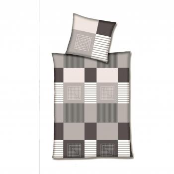 'Algodón - Satén Ropa de cama satén Primera/Material: satén de algodón 100%/Dessin: 3110/Color: 078 gris - Crema/Tamaño:, algodón, gris, 155 x 220 cm
