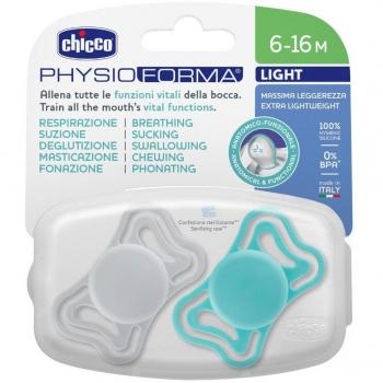 Chicco Chupete Silicona Physio Light Ortodontico Rosa 6-16 M 2 U