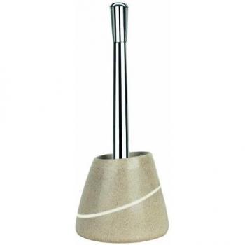 Escobillero con Soporte de Poliresina Etna Beige Arena 38x17x13cm