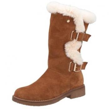 Hush Puppies Women's Megan Wide Suede Mid Calf Tan Boots