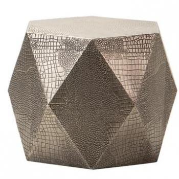 Mesa Auxiliar de Metal Champagne 54x47x41 cm Alta Calidad