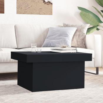 Mesa de centro de madera de ingeniería negra 80x55x40 cm, mesita de salón o comedor, mesa auxiliar, disponible en blanco y roble Sonoma