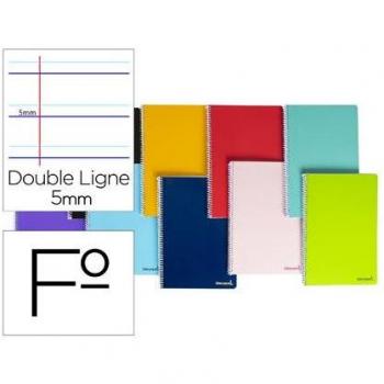 Cuaderno espiral Liderpapel Rayado montessori folio.Tapa blanda 80h 60gr 5mm y margen Colores surtidos