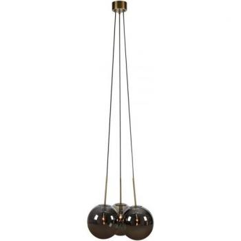 Lámpara colgante de metal en latón envejecido con 3 bombillas y diámetro de 45cm, modelo Dione