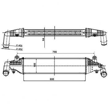 Intercooler NRF 30364 - Intercooler de alto rendimiento, fabricado en aluminio, diseñado para mejorar la eficiencia del sistema de refrigeración del motor, con dimensiones específicas para un ajuste perfecto en vehículos compatibles, cuenta con una co