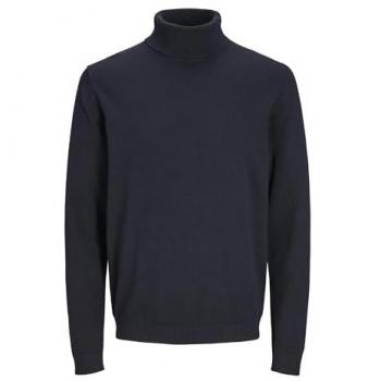 Jack & Jones Basic Navy Blue Regular Fit Turtleneck Sweater for Men