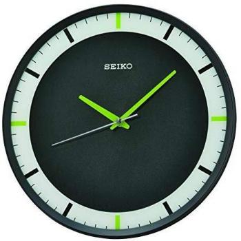 Reloj de pared Seiko QXA769K, plástico negro, 307 mm