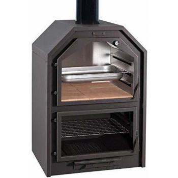 Chimenea metálica con horno Ferlux modelo Forno 60 visto