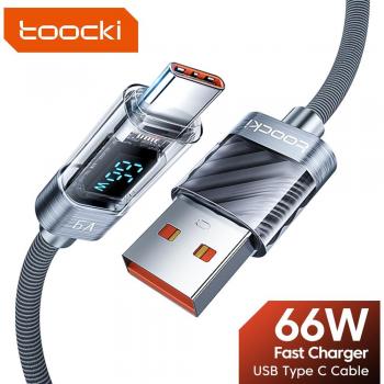 Toocki 6A Transparent USB Type-C Fast Charging Display Cable for Xiaomi 13 and 12