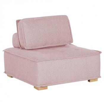 Sofá Modular de 1 Plaza Rosa de Poliéster con Patas de Madera Clara y Funda de Cojín Removible Tibro