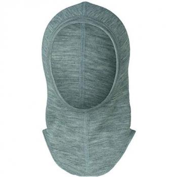 Pasamontañas para bebé y niño de lana y seda, color gris claro melange, talla 86/92 (46-48 cm)