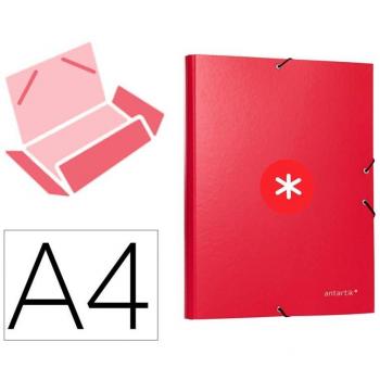 Carpeta Liderpapel Antartik con Gomas A4 de 3 Solapas, Fabricada en Cartón Forrado y Disponible en Color Granate
