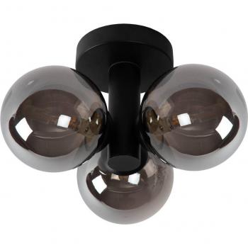 Plafoniera para baño Trudy, 3 luces G9, negro/humo, IP44