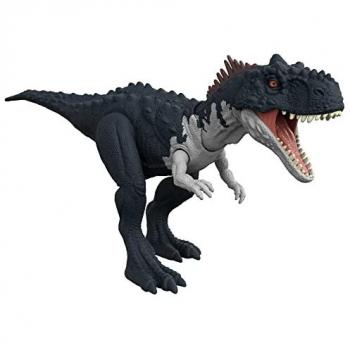 Dinosaurio de acción Rajasaurus Jurassic World Dominion Roar Strikes con sonidos, juguete para +4 años (Mattel HDX45)