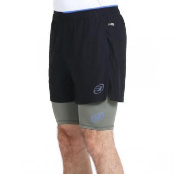 Bullpadel Pantalones Cortos Tona - Shorts de hombre, fabricados en material ligero y transpirable, con cintura elástica ajustable, bolsillo trasero con cremallera, diseño moderno y logo de Bullpadel