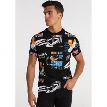Camiseta Estampada Negro Six Valves - Diseño Exclusivo de Alta Calidad