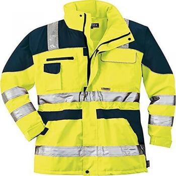 Parka de Advertencia Talla M, Amarillo/Azul