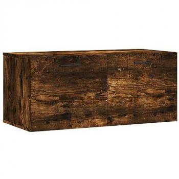 Armario de pared madera ingeniería roble ahumado 80x36,5x35 cm