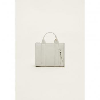 Stradivarius Mini Faux Leather Ecru Tote Bag OS