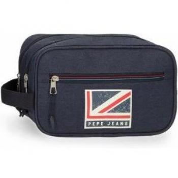 Pepe Jeans Neceser Aidan con Doble Compartimento Adaptable Azul
