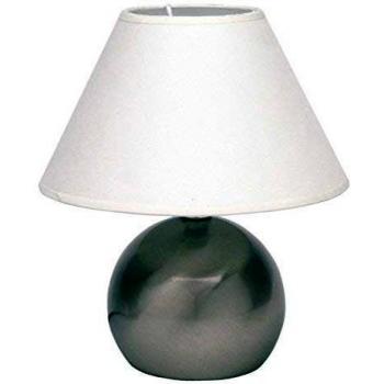 Lámpara de mesa Tarifa con dimmer táctil de 3 niveles, color hierro y blanco, E14, 40W, apta para bombillas tipo vela (no incluidas)