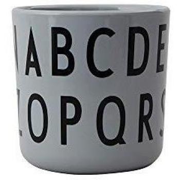 Design Letters 20101002GREY Eat & Learn ABC - Taza de melamina, color gris