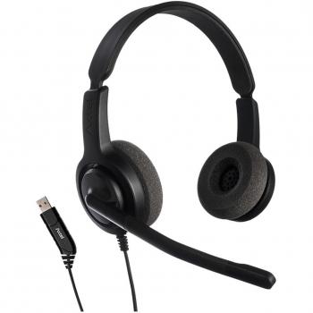 Auriculares con Micrófono Axtel AXH-V28USBD Negro, Stereo, USB-A