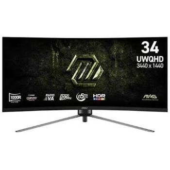 Monitor Gaming MSI MAG 345CQRF E20 34 UltraWide Dual Quad HD 200Hz 0.5ms HDR Ready Ajuste de altura