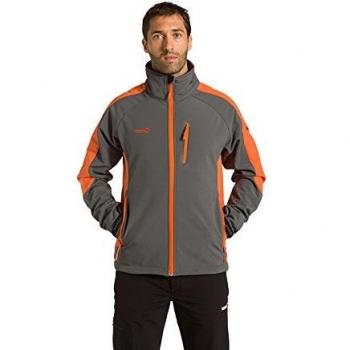Izas Loire - Chaqueta Softshell para hombre, color gris oscuro / naranja, talla XL