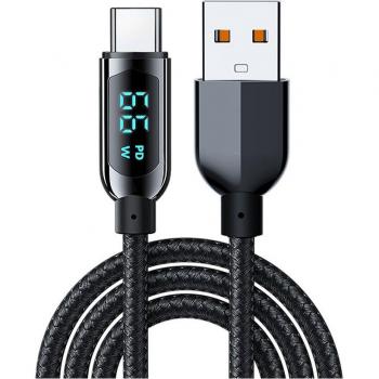 Cable USB AM a USB-C de 66W con pantalla digital de 120 cm