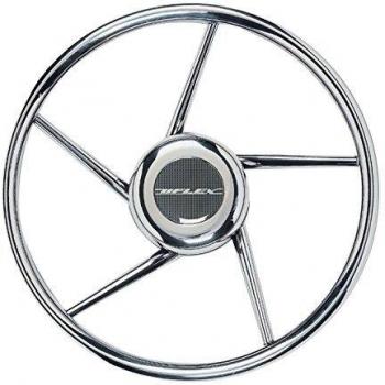 Uflex USA 5-Spoke Non-Magnetic Stainless Steel Steering Wheel in Grey