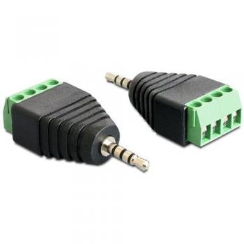 Adaptador de Terminal 2,5mm Estéreo a Bloque de Terminal de 4 Pines - Negro