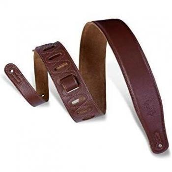 Levy's Leathers M26GF-BRN - Correa para guitarra de cuero, 6,35 cm, color marrón