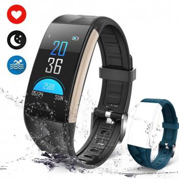 Pulsera Actividad con Pantalla Color 0.96OLED Pulsómetro Ritmo Cardíaco, Banlvs Pulsera Inteligente Impermeable IP67 Reloj Inteligente para iOS y Android