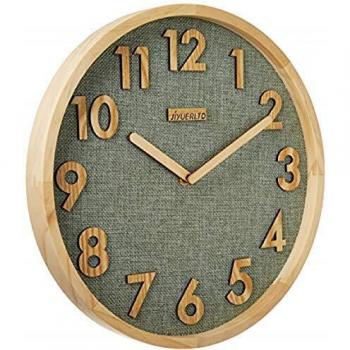 JIYUERLTD 12 Pulgadas Relojes de Pared 12 Pulgadas Silencioso sin tictac Reloj de Pared de Cuarzo, Reloj de Cocina Reloj de Madera para Casa Oficina Salón de Clases Colegio