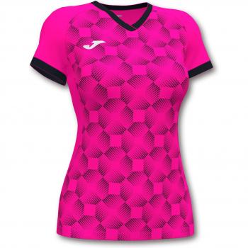 Joma Supernova III Women's Short Sleeve T-Shirt Fluorescent Pink and Black