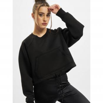 Urban Classics Women's Oversized Short Raglan Crew Cotton T-Shirt Black