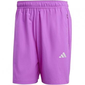 Pantalones cortos de entrenamiento Adidas Gym+ 3 Stripes Woven para hombre en color morado, talla S